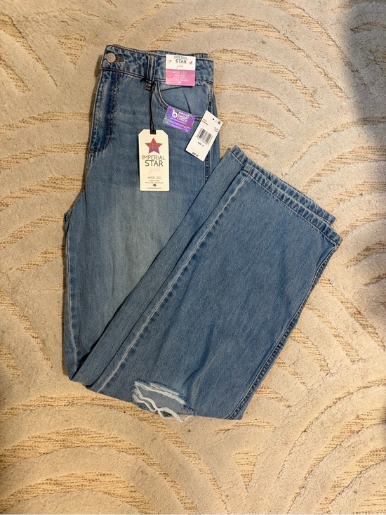 Imperial Star Other - Imperial Star Girls High Rise Wide Leg Jeans - Light Blue Denim